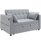 HOMCOM - Canapé-lit gigogne avec port USB et dossier réglable - gris clair-Le design 3-en-1 se transforme de canapé en lit ou en fauteuil inclinable, avec deux coussins pour plus de confort 