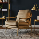 Modway - Langford Performance Velvet Fauteuil d’accent - Noyer taupe-Tissu de velours Performance