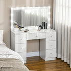 HOMCOM - Coiffeuse avec miroir et lumières - 40,9 po L x 15,7 po l x 53,3 po H - blanc-Ampoules alimentées par USB offrant commodité et efficacité énergétique 