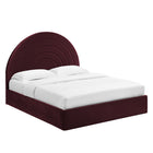 Modway - Solana Arqué Performance Velvet Lit de plateforme complet, Mûrier-Assemblée requise