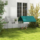 PawHut - Cage pour petits animaux 87 po pour poules, lapins, chinchillas avec toit-Avec 2 portes principales et 2 portes latérales, vous pouvez accéder facilement à vos animaux 