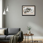 Harley Davidson First Model impression - Impression encadree - 39" x 28"-Prêt à accrocher - livré entièrement assemblé