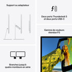 Apple -  Studio Display 27 po 5K Écran Retina doté d’un support inclinable et verre standard-Moins De Reflets Encore, Quel Que Soit L’éclairage: Un revêtement antireflet est intégré par défaut afin que vous puissiez y voir plus clair - et pour les conditions d’éclairage difficiles, une option en verre nanotexturé disperse la lumière et réduit encore davantage les reflets