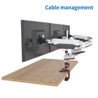 ShoppingAll - Support pour écran LCD à triple ressort à gaz avec bras pivotant - blanc-Les bras réglables peuvent s'incliner de +85° à -90°, pivoter de ±90° et effectuer une rotation de 360°. Le passage d'un écran en position paysage à un écran en position portrait devient facile.
