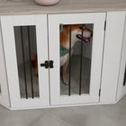 PawHut - Meuble caisse pour chien - design d’angle 41 po avec coussin pour chiens taille M-Apporte une touche de décoration élégante 