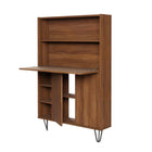 Nexera - Bureau mural Slim, Noyer-Facile et rapide à monter, ce meuble de la collection Slim nécessite d'être fixé au mur