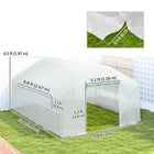 Outsunny - serre adossée mini avec étagères à 3 niveaux et 3 portes enroulables, vert- Bâche PE 140 g/m² laisse passer 85 % de la lumière du soleil  

