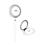 MyBat - Chargeur sans fil magnétique DockIt 360° + Support bague - Blanc-Charge sans fil rapide 15 W - Compatible avec tout appareil Qi pour une charge efficace et stable
