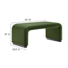 Modway - Koda Performance Velvet Ottoman de la cascade - Vert mousse noire-Conception des cascades