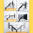 ShoppingAll - Bras De Moniteur Haut De Gamme À Fixation De Bureau Pour Deux Écrans, Blanc-mouvement complet : inclinaison, pivot, rotation