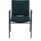 Flash Furniture – Chaise empilable robuste à revêtement vert à motifs et rembourrage de 3 po Hercules, avec accoudoirs, 4/pqt-Coussins profilés
