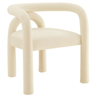 Modway - Astrid Performance Velvet Chaise à manger - Porcelaine-Fauteuil à manger esthétique