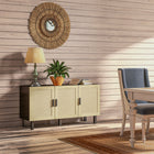 HOMCOM - Buffet boho 53,5 po L - noir-Conception anti-basculement assurant sécurité et stabilité 