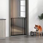 PawHut - Porte pour Chien Extra Large 30"- 34" L avec Système de Verrouillage Double - Noir-Largeur réglable de 29,5 po à 33,5 po (75-85 cm)