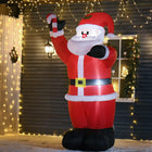 HOMCOM - Décoration de pelouse gonflable éclairée d'extérieur de 8 pieds de haut pour Noël - Père Noël - Rouge-Se gonfle automatiquement en quelques minutes lorsqu'il est branché sur n'importe quelle prise électrique standard 