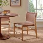 Modway - Sonora Cuir Fauteuil d’appoint de salle à manger - Chestnut Tan-Barre-brancard