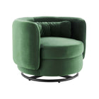 Modway - Relish Performance Velvet Chaise pivotante - Émeraude Noire-Chaise pivotante d’accent