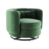 Modway - Relish Performance Velvet Chaise pivotante - Émeraude Noire-Chaise pivotante d’accent
