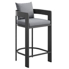 Modway - Tahoe Terrasse extérieure Aluminium pour patio Chaise de bar - 44,5 po - Gris-Cadre en aluminium