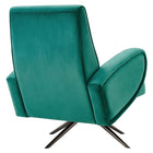 Modway - Superior Performance Velvet Chaise pivotante - Sarcelle-Glissements au pied sans marquer