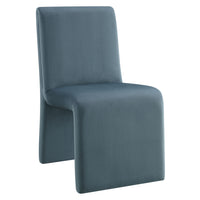 Modway - Emory Velours Performance Rembourré Fauteuil d’appoint de salle à manger - Cadet Blue-Siège en velours de performance rembourré
