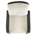Manhattan Comfort - Fauteuil à bascule de patio traditionnel Fruttuo 75 cm, tressage gris mélangé et crème-Structure en acier enveloppée de rotin en PVC parfaite pour l'extérieur
