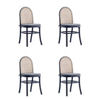 Manhattan Comfort - Lot de 4 chaises de salle à manger Paragon 17,52 po style industriel chic, rembourrées, noir et gris-Chaise de salle à manger moderne style industriel chic en rotin parfaite pour la salle à manger lot de 4