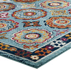 Modway - Entourage Treillis marocain floral vieilli d’Odile Tapis de 5 pi l x 8 pi L - Bleu, Rouge, Orange, Jaune-Haute densité / Tissé à la machine