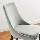 Modway - Viscount Performance Velvet Chaise à manger - Gris clair-Capsules de pied non marquées