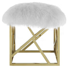 Modway - Intersperse Peau de mouton Ottoman - Or Blanc-Capacité de poids maximale : 331 lb