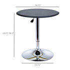 HOMCOM - Table de bar ronde, montage facile pour bar à domicile, petite salle à manger - noir-Plateau pivotant pratique à 360 degrés 