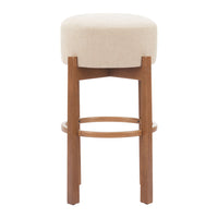Zuo - Nade Tabouret de bar - Beige/Noyer - Ensemble de 2-Design ergonomique