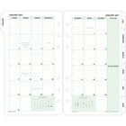 Day-Timer - Recharge d’agenda mensuel (2 pages par mois) 2027 - format portable - 6 3/4 po H x 3 3/4 po l - anglais-Les bordures vertes douces Day-Timer rendent ces recharges proprement aptes pour le milieu des affaires, mais agreables à l'oeil