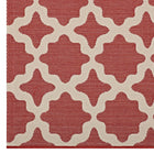 Modway - Cerelia Treillis marocains intérieurs et extérieurs Tapis 9 pi l x 12 pi L - Rouge et beige-Résistant aux taches / Facile à nettoyer