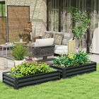 Outsunny - Jardin surélevé 4 pi x 2 pi x 1 pi - gris - Paquet de 2-Construction en acier solide avec revêtement antirouille pour une utilisation fiable 