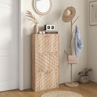 HOMCOM - Armoire à chaussures mince avec 3 tiroirs rabattables pour 12 paires - bois naturel-Conception anti-basculement pour une sécurité accrue 