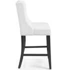 Modway - Baron Imitation cuir Tabouret de comptoir - Blanc-Pieds en caoutchouc massif