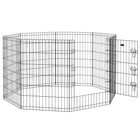 PawHut - Parc pour chiot et chien 36 po H 8 panneaux pour extérieur intérieur-Le parc de jeu à revêtement noir offre une protection durable contre les éléments extérieurs 