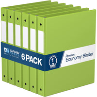 Davis Group Super économie, Reliure à anneaux ronds 1 po, paquet de 6 – Vert Lime-3 Reliure À Anneaux