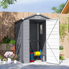 Outsunny - Abri de jardin 4,5 pi x 6 pi-Grande porte pour un accès facile des personnes et des objets
