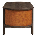 Modway - Coralie Cuir végétalien courbé Ovale Table basse - Noyer Tan-Entreposage intérieur caché