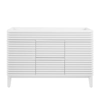 Modway - Render 48" Meuble de toilette de salle de bain compatible double lavabo (non inclus) - Blanc-Vanité moderne du milieu du siècle