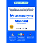 Malwarebytes Standard Premium Security pour Windows, macOS, Android, iOS et Chrome - 5 appareils - Abonnement d'un an-Protégez-vous des pirates informatiques, des sites malveillants, des publicités infectées, des logiciels de clonage de cartes bancaires et des voleurs d'identifiants grâce à notre protection web et anti-logiciels malveillants