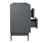 Modway - Render 48" Meuble de toilette de salle de bain compatible double lavabo (non inclus) - Gris-8