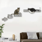 PawHut - Étagères murales pour chat 4 pièces avec marches, poteaux à griffer, échelle-Conception murale, satisfait leur désir de hauteur 