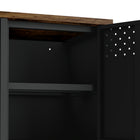 Manhattan Comfort - Meuble TV moderne Landen 47,3 po - Noir-Allie un cadre en métal élégant à un plateau en bois naturel pour un aspect sophistiqué