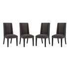 Modway - Baron Tissu Chaise à manger Ensemble de 4 - Brown-Fauteuil d’appoint moderne élégant