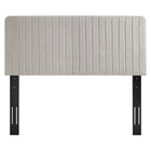 Modway - Milenna Chenal Touffé Tissu rembourré Tête de lit complète/Queen, Flocons d’avoine-Rembourrage en tissu polyester