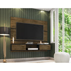 Manhattan Comfort - Centre de divertissement flottant Vernon 62,99 po style mid-century moderne - brun rustique et noir-Comprend 2 portes rabattables