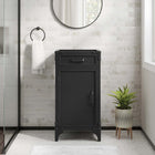 Modway - Steamforge 18" Armoire de toilette de salle de bain (lavabo non inclus) - Noyer noir-Étagère avec découpe de plomberie